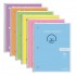 Denozer Oxford Spiral Notebook 6 Pack, 1 Subject, College Ruled Paper, 8 x 10-1/2 Inch, Pastel Pink, Orange, Yellow, Green, Blue and Purple, 70 Sheets