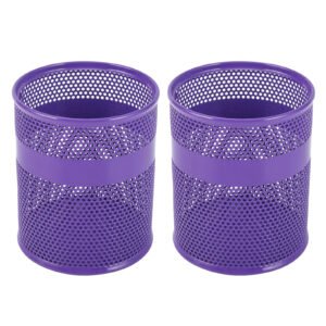 EasyPAG Mesh Desk Tidy Pen Pot Pencil Holder Makeup Brushes Storage Stationery Organiser,Pack of 2,Purple