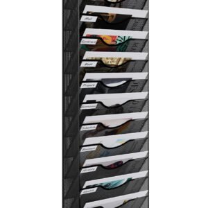 EasyPAG Metal 14 Tier A4 Wall Mounted Document Holder,Hanging Wall File Organiser,Pigeon Holes Storage,Wall Pocket,Filing Tray,Magazine Rack for Office & Home,Black