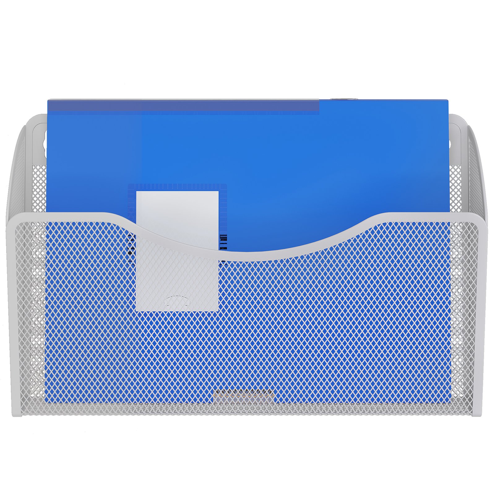 EasyPAG 1 Pocket Landscape A4 Mesh Hanging Wall File Holder Mail Organiser Magazine Storage,White - 图片 4