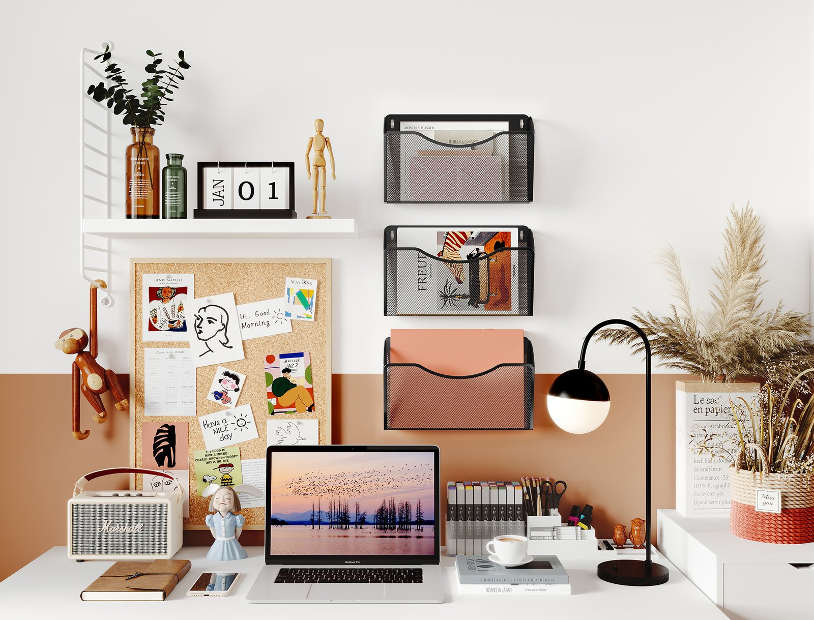 EasyPAG 1 Pocket Landscape A4 Mesh Hanging Wall File Holder Mail Organiser Magazine Storage,Black - 图片 4