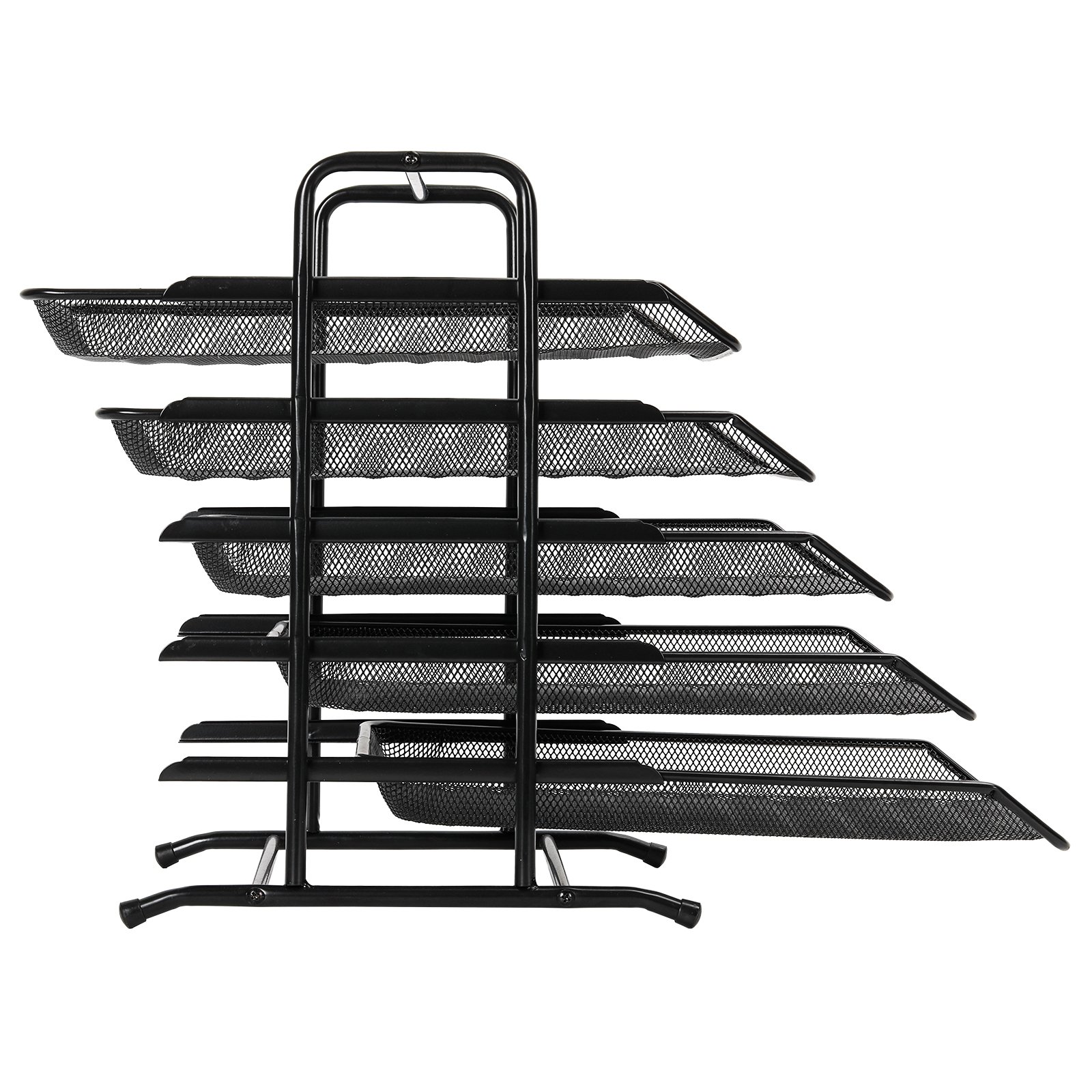 EasyPAG 5 Tier A4 Mesh in Tray Office Desk Tidy File Holder Document Storage Letter Paper Organiser,Black - 图片 4