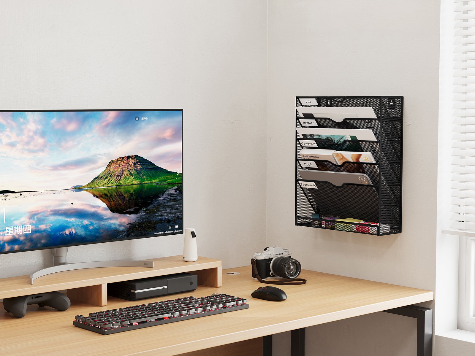 EasyPAG Metal 6 Tier A4 Wall Mounted Document Holder,Hanging Wall File Organiser,Pigeon Holes Storage,In Tray,Magazine Rack for Office & Home Upgrade,Black - 图片 5